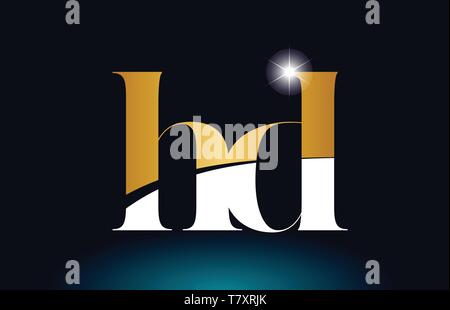 Gold Alphabet Letter Lm L M Logo Combination Icon Design Stock