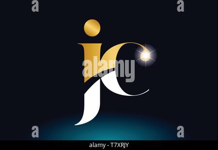 combination letter jc j c gold golden alphabet logo icon design with ...