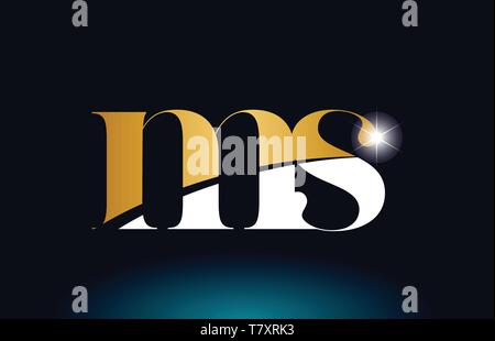 combination letter ms m s gold golden alphabet logo icon design with ...