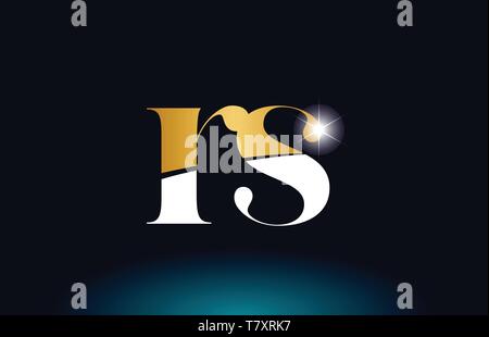 gold golden RS combination alphabet bold letter logo with dots. Joined ...