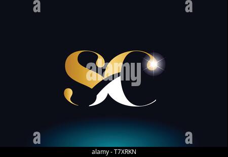 gold golden SC combination alphabet bold letter logo with dots. Joined ...