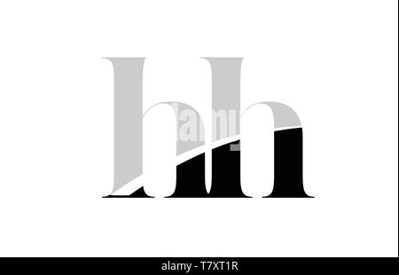 black and white alphabet letter hh h h logo combination design suitable ...