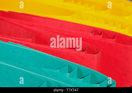 Colorful plastic folders, background image, texture Stock Photo