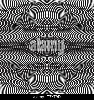 Abstract wavy stripes pattern. Beautiful geometric wave texture. Fashion black and white wave design. Stock Vector