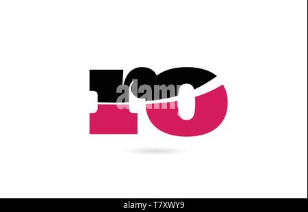 ro r o pink and black alphabet letter combination suitable as a logo icon design for a company or business Stock Vector