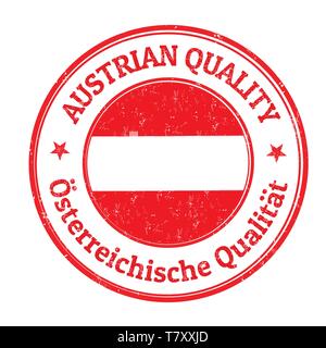 Austrian quality sign or stamp on white background, vector illustration Stock Vector