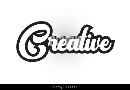 Creative hand written word text for typography iocn design in black and white color. Can be used for a logo, branding or card Stock Vector