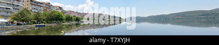 Panoramic view of Kastoria and lake Orestiada , Greece Stock Photo