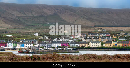 Portmagee is a village in County Kerry, Ireland. The village is located on the Iveragh peninsula south of Valentia Island. Stock Photo