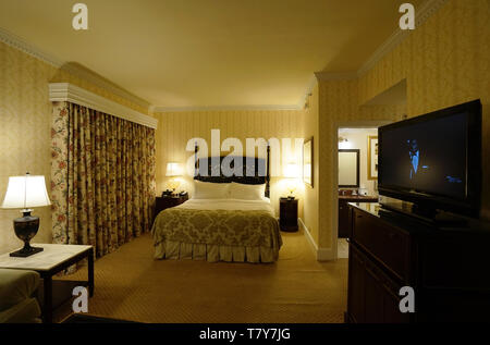 Interior view of the bed room in the suite of the historical