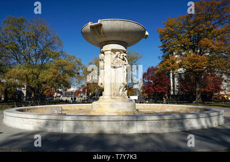 Dupont Circle Fountain aka Rear Admiral Samuel Francis Dupont Memorial Fountain.Dupont Circle.Washington D.C.USA Stock Photo