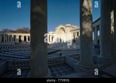 Arlington Memorial Amphitheater with visitors in Arlington National Cemetery.Virginia,USA Stock Photo