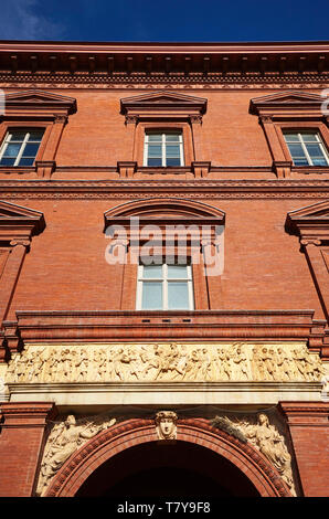 Architecture details on the building facade of National Building Museum.Washington D.C.USA Stock Photo