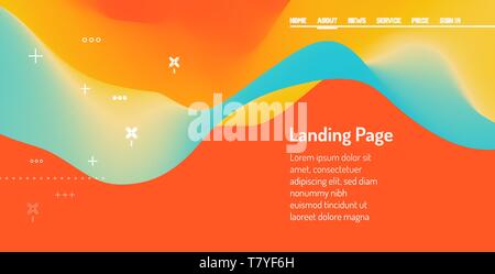 Landing page for website and mobile app. Modern abstract style. Vector web site design template. Stock Vector