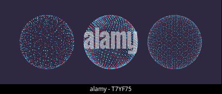 The sphere consisting of points. 3d futuristic technology style. Vector illustration. Stock Vector