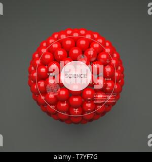 Sphere. 3d vector template. Abstract illustration. Idea concept for science, technology, web design and network. Stock Vector