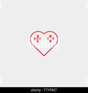 love game pad logo design template vector illustration icon element isolated Stock Vector