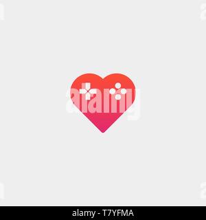 love game pad logo design template vector illustration icon element isolated Stock Vector