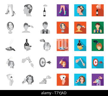 Manipulation by hands mono,flat icons in set collection for design. Hand movement vector symbol stock illustration. Stock Vector