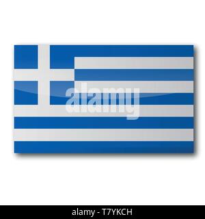 Flag of Greece in europe Stock Vector
