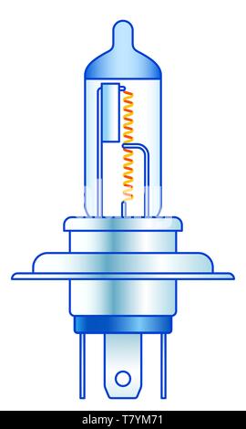 Illustration of the halogen car lighting bulb Stock Vector