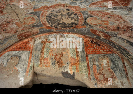 Frescoes in church in Goreme Open Air Museum, Cappadocia, Turkey Stock Photo