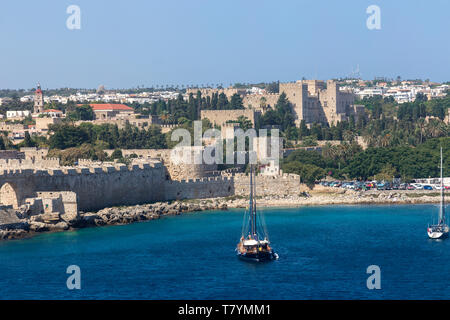 Rhodes is the largest of the Dodecanese islands of Greece and is also the island group's historical capital. Stock Photo