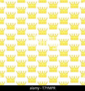 Seamless pattern of the contour royal crowns Stock Vector