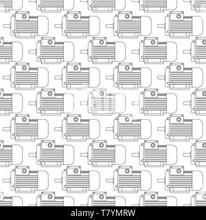 Seamless pattern of the contour electric motors Stock Vector