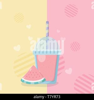 fresh watermelon fruit sorbet vector illustration design Stock Vector