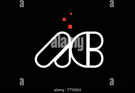 AC A C black white red dots alphabet letter combination suitable as a ...