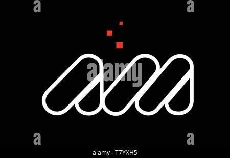 AM A M black white red dots alphabet letter combination suitable as a ...