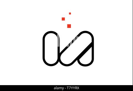 IA I A black white red dots alphabet letter combination suitable as a ...