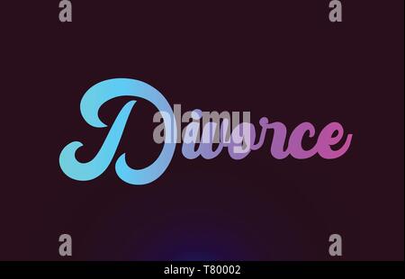 Divorce hand written word text for typography iocn design in black and ...