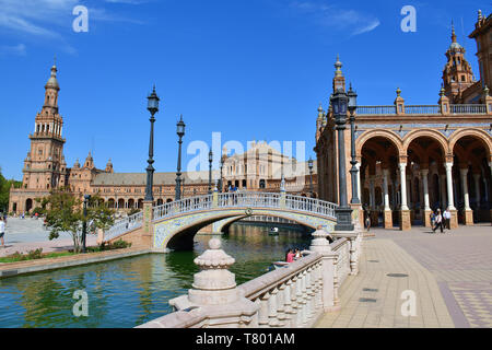 Plaza de España, Spain Square, Seville, Sevilla, Andalusia, Spain Stock Photo