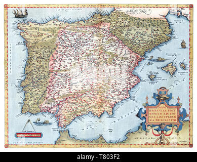 Theatrum Orbis Terrarum, Spain, 1570 Stock Photo