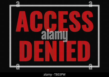 Access Denied text on dark screen, tv effect. Stock Photo