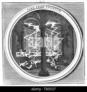 Meteorologia, Lightning, 1709 Stock Photo