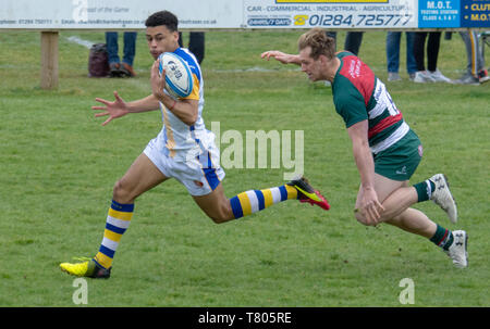 Bury St Edmunds Rugby Club 7s 2019 - Leicester Tigers vs Apache Stock Photo