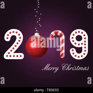 Happy New Year 2019 Text Design Pattern Stock Vector