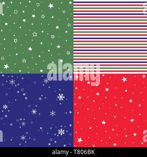 Christmas pattern set and vector illustration Stock Vector