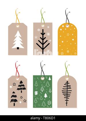 Christmas Gift Tags, set Stock Vector