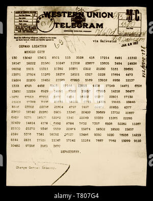World War I. Zimmermann Telegram. This telegram written by German ...
