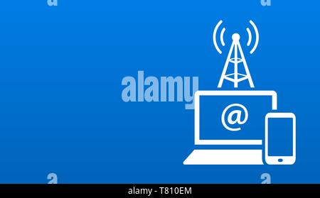 Notebook and smartphone with access to internet connection vector illustration layout Stock Vector