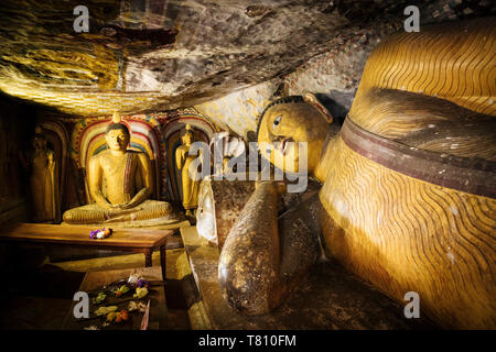 Dambulla Rock Cave Temple, UNESCO World Heritage Site, Central Province, Sri Lanka, Asia Stock Photo