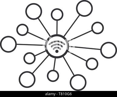 Wifi wireless connection network concept art vector icon symbol Stock Vector