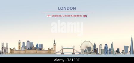 London city skyline on beautiful daytime background vector illustration Stock Vector