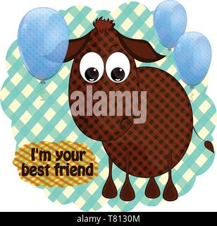 Little cute donkey vector illustration. donkey best friend cartoon vector illustration. Stock Vector