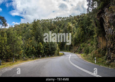 Lyell Highway to Queenstown Tasmania Stock Photo