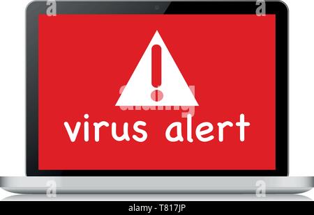 Laptop Virus Alert illustration - Illustration Stock Vector